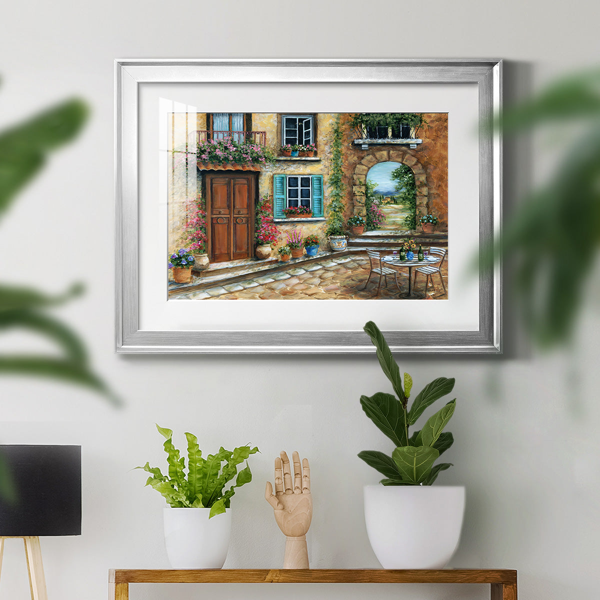 Tuscan Courtyard Premium Framed Print - Ready to Hang