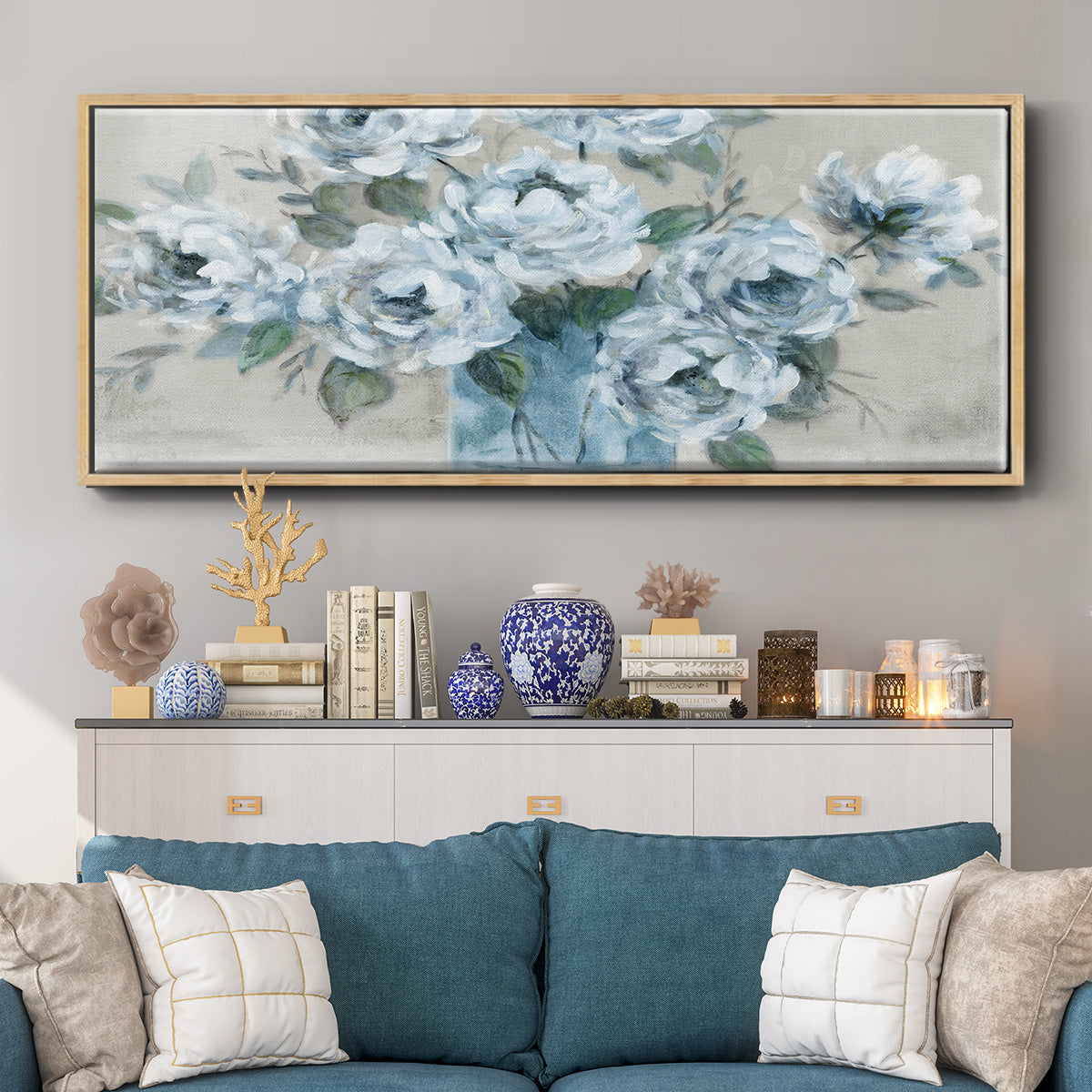 Tender Roses - Floater Framed Canvas Print