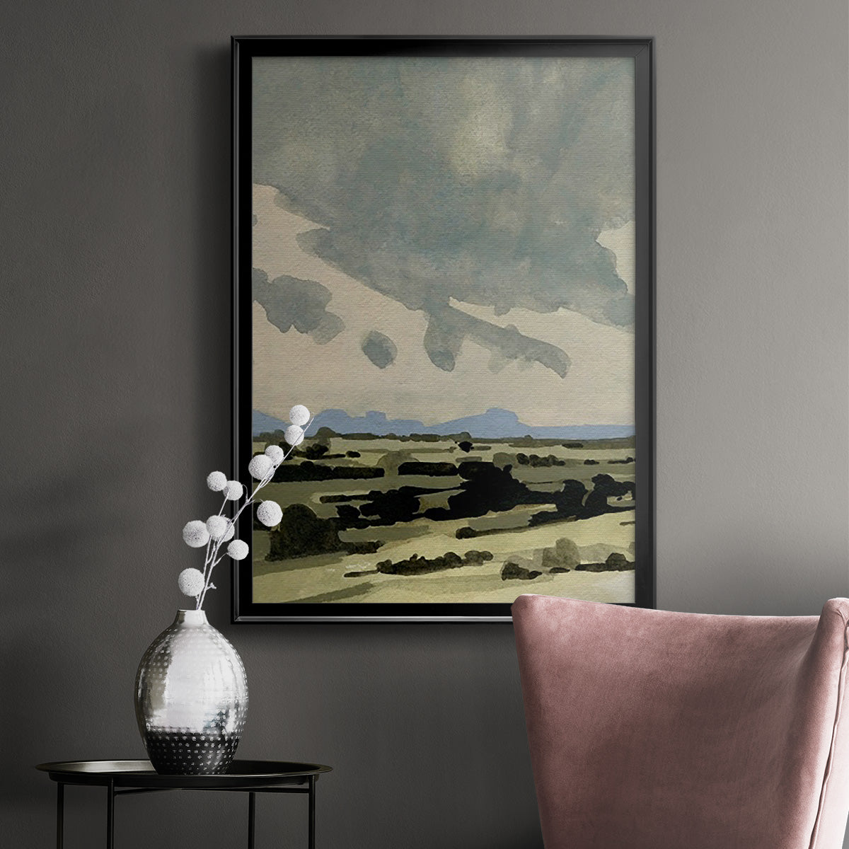 Pink Hazy Sky II - Modern Framed Canvas Print