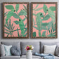 Pink and Green Birds of Paradise I - Premium Framed Canvas 2 Piece Set - Ready to Hang