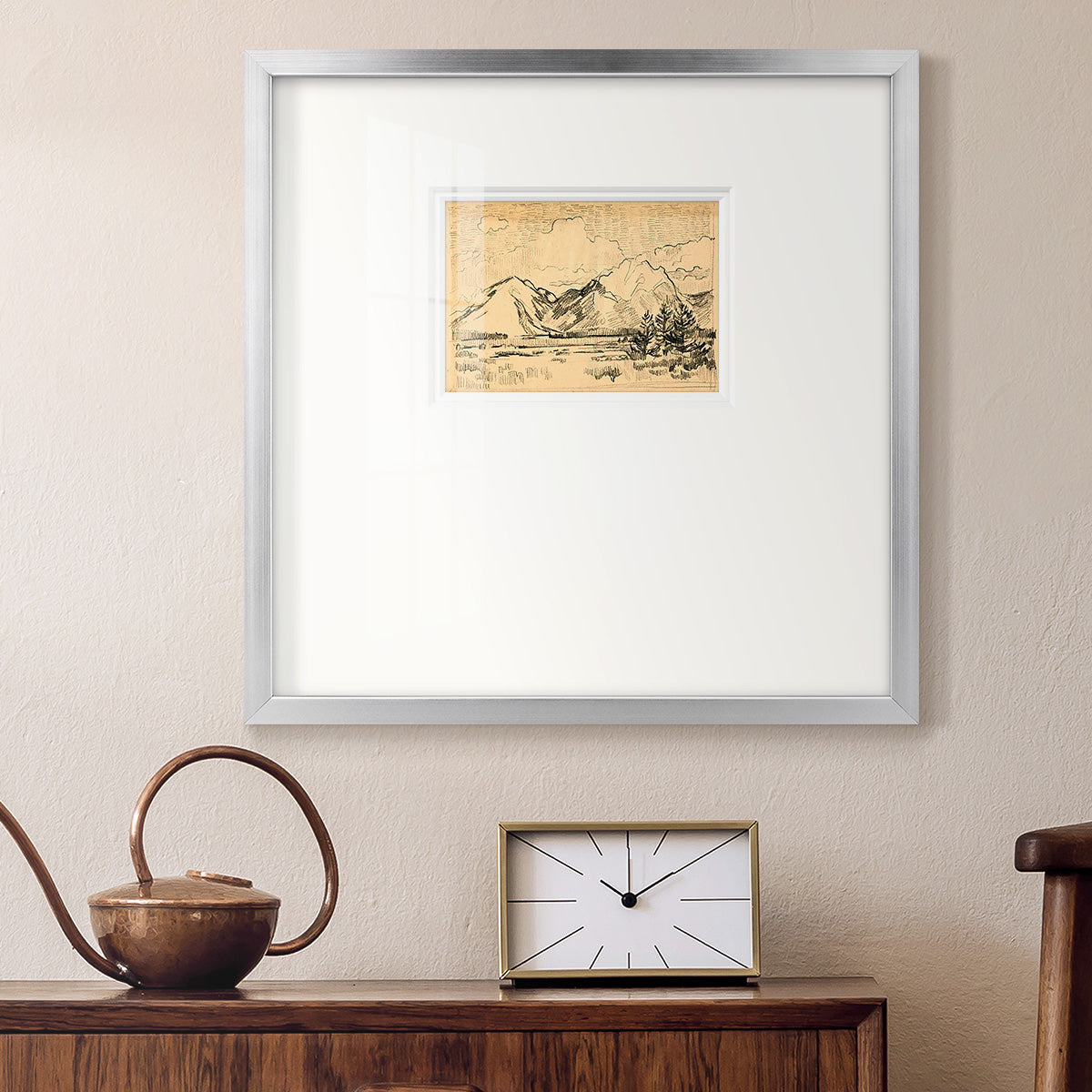 Hatched Horizon II Premium Framed Print Double Matboard