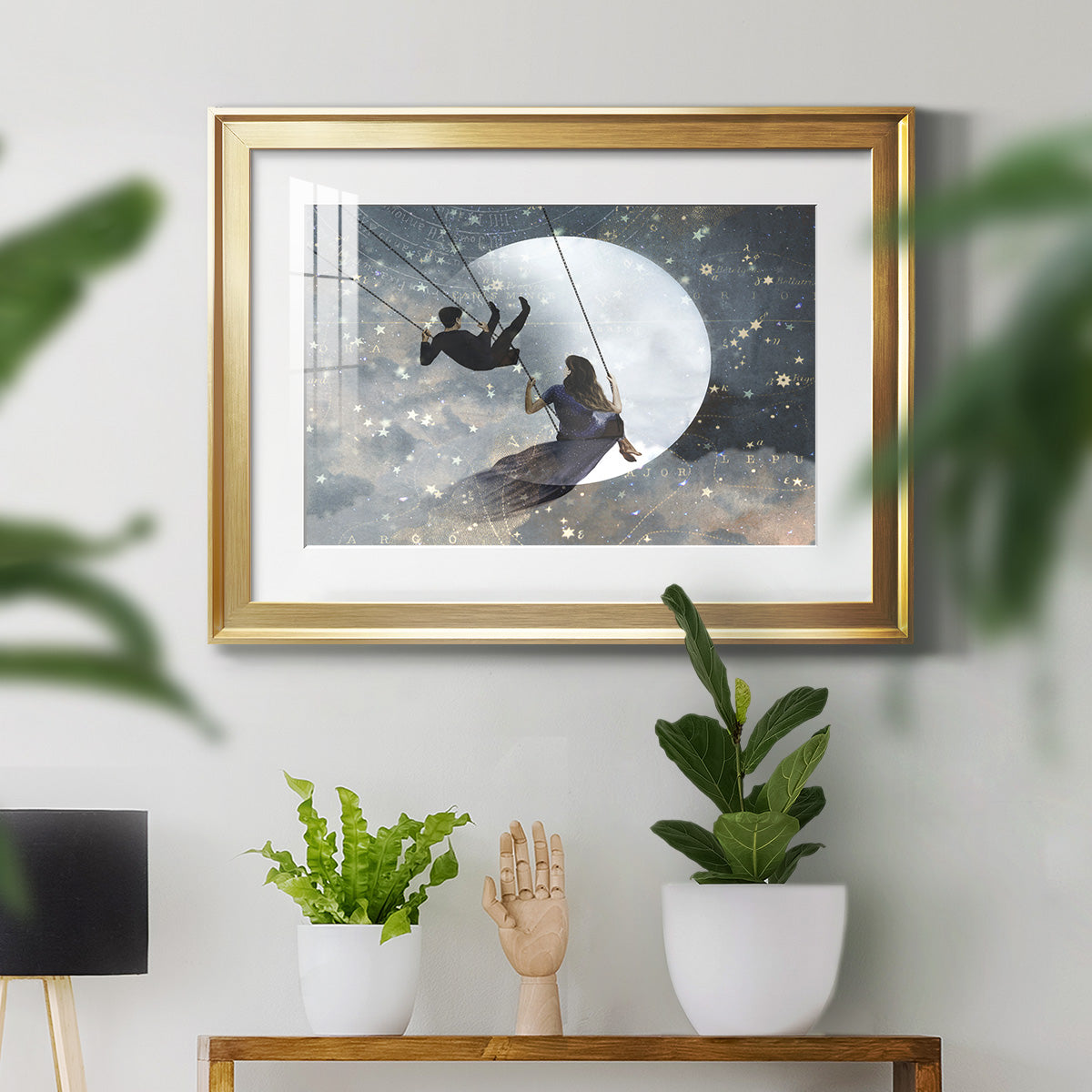 Celestial Love II - Modern Framed Art Print