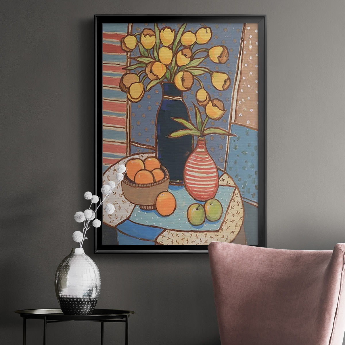 Table Still Life II - Modern Framed Canvas Print