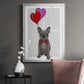 French Bulldog and Balloons - Modern Framed Canvas Print