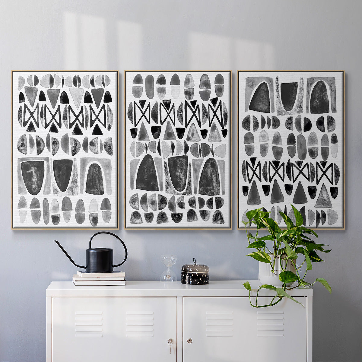 Grey Arches I - Floater Framed Canvas Set