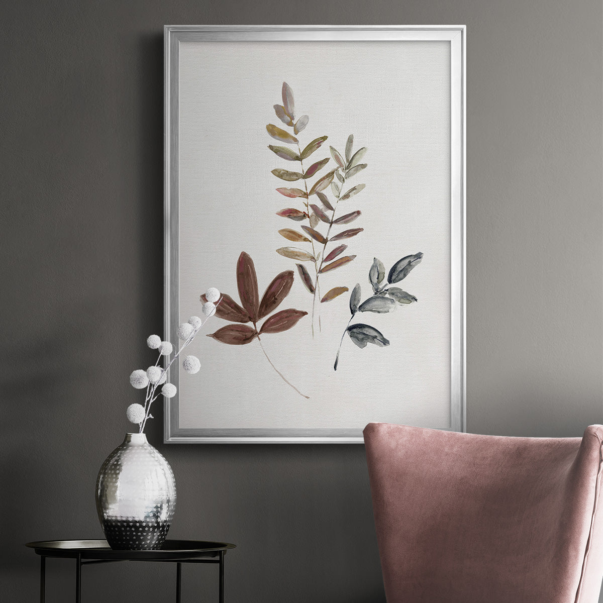 Autumn Leaves II - Modern Framed Canvas Print