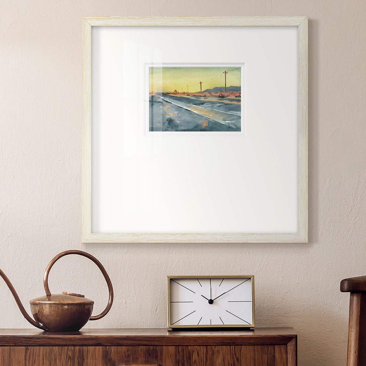 Deserted Highway I Premium Framed Print Double Matboard