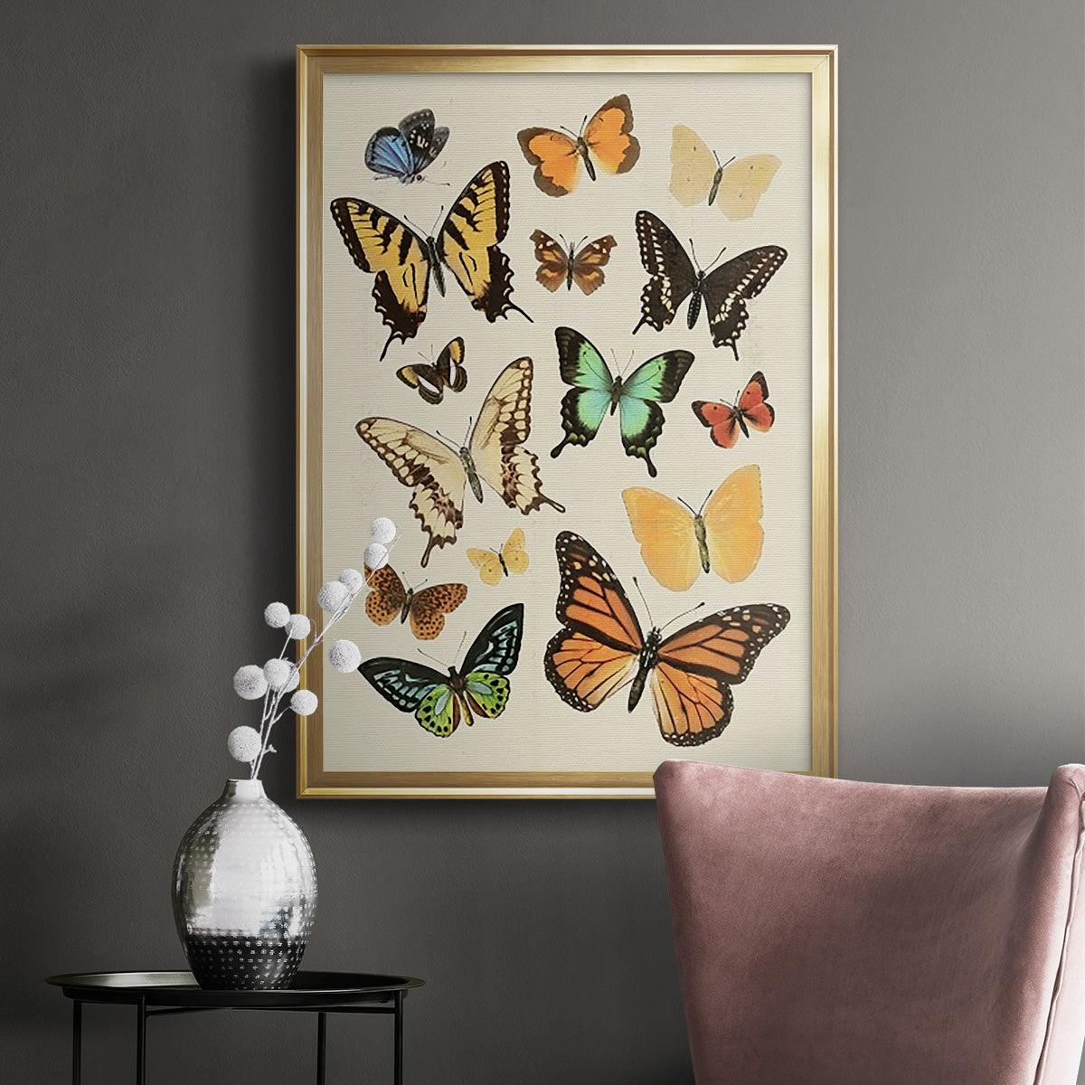 Collected Flutter I - Modern Framed Canvas Print