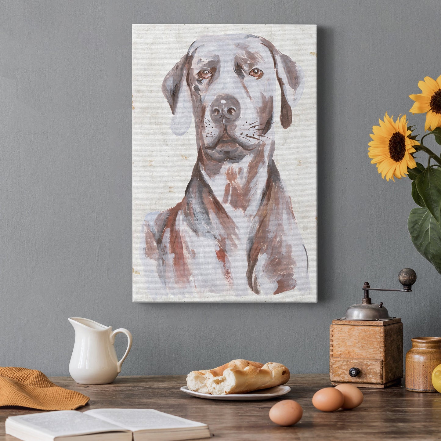 Sitting Dog I Premium Gallery Wrapped Canvas - Ready to Hang