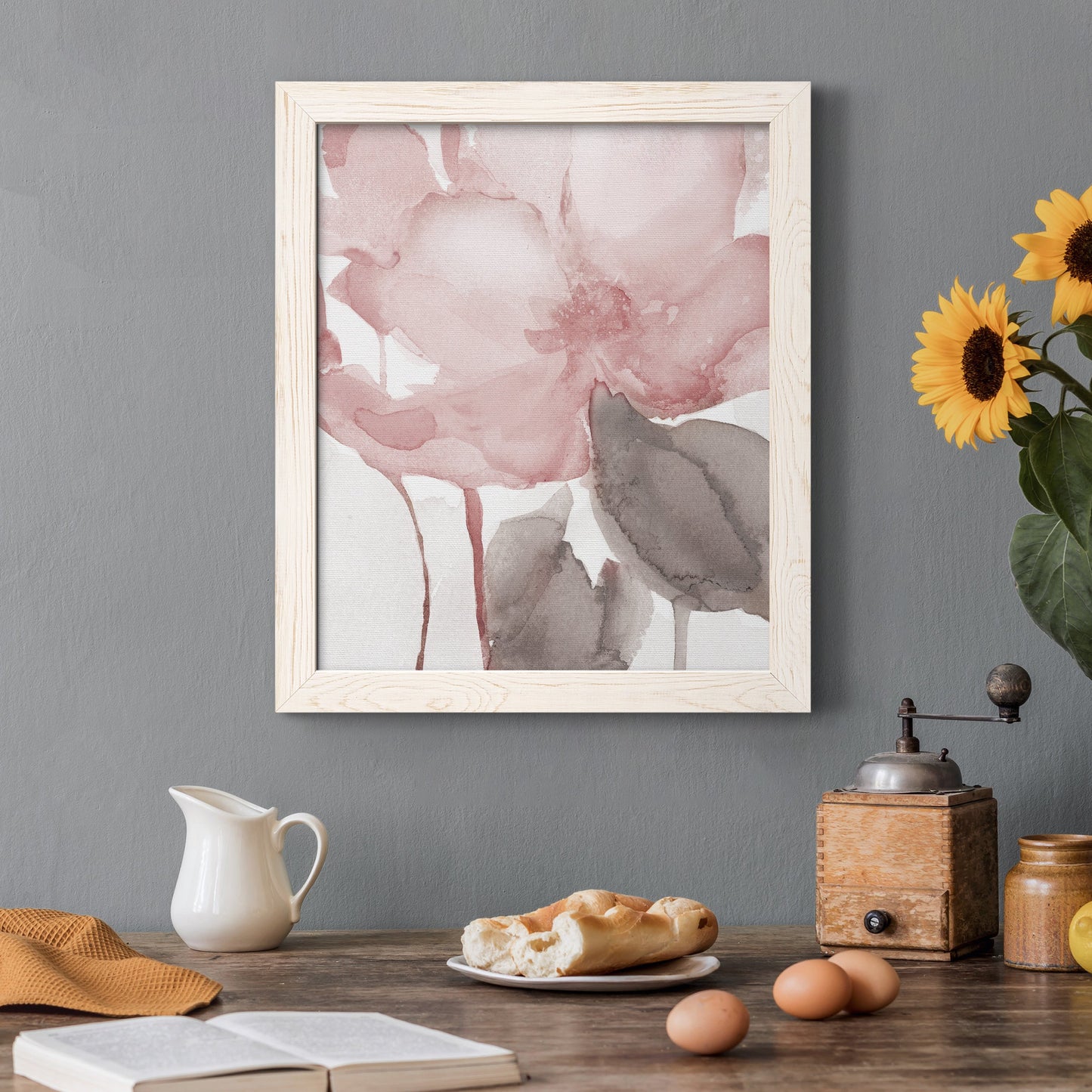 Blush Bloom II - Premium Canvas Framed in Barnwood - Ready to Hang