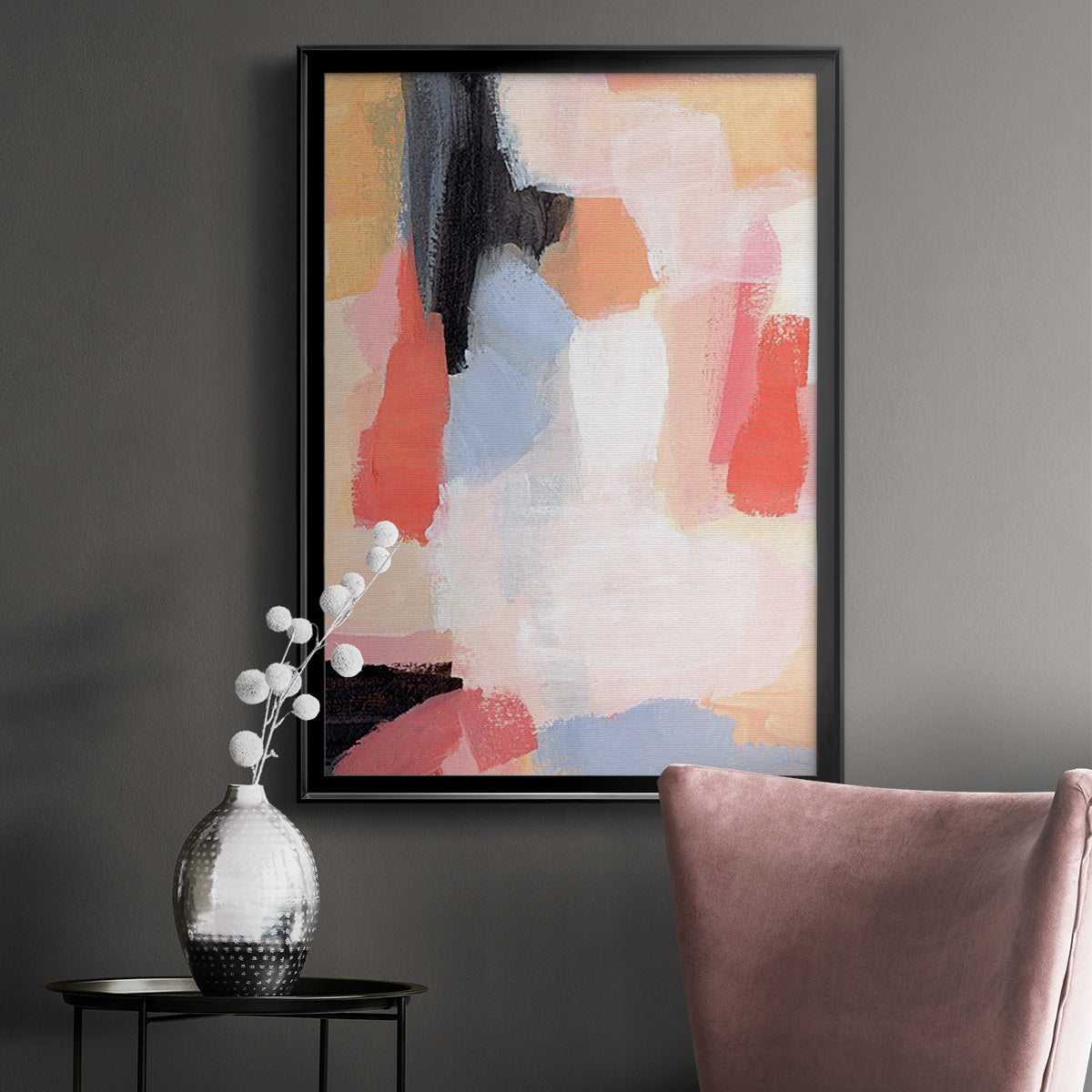 Aerial Scarlet II - Modern Framed Canvas Print