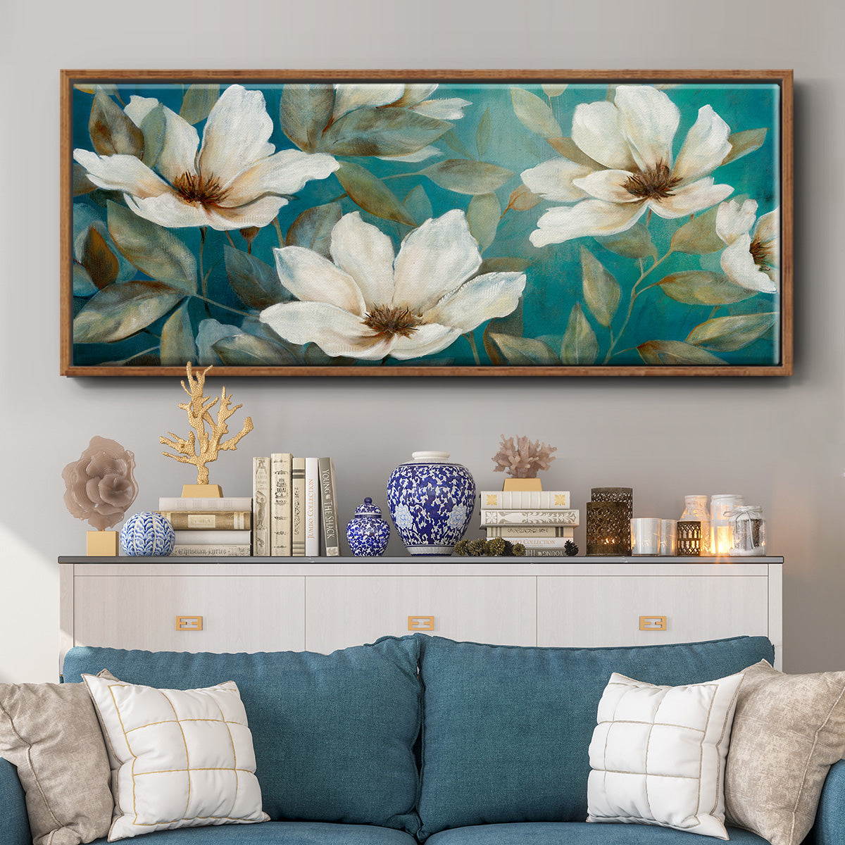 Shade of Blue - Floater Framed Canvas Print