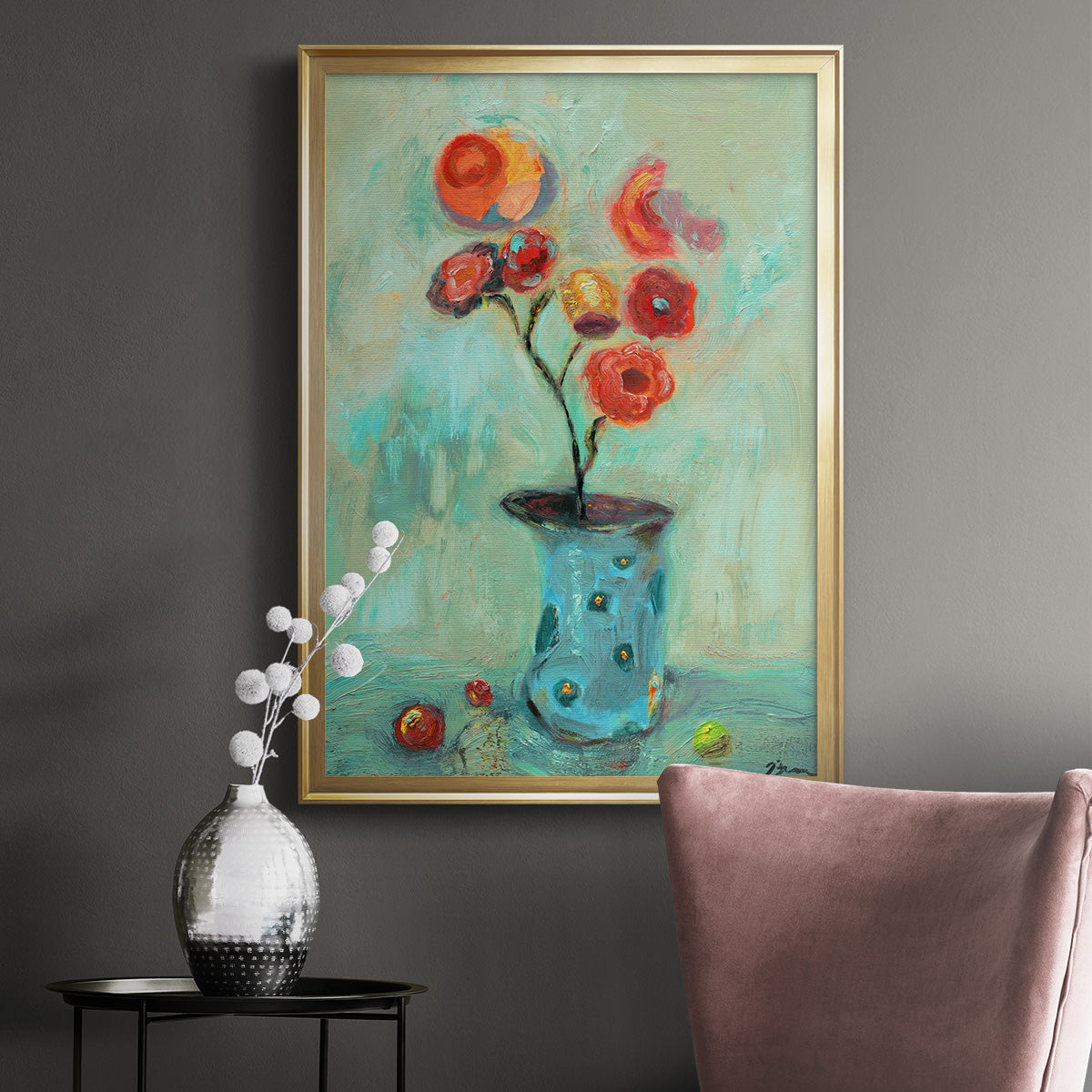 Orange Pop - Modern Framed Canvas Print