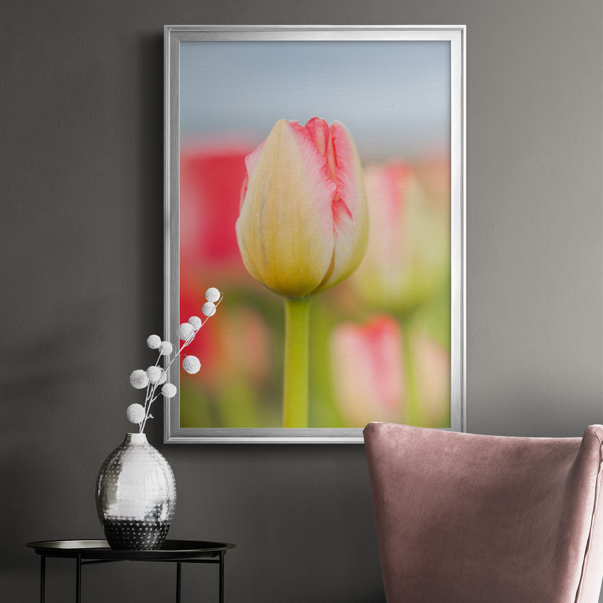 Twotone Tulip - Modern Framed Canvas Print