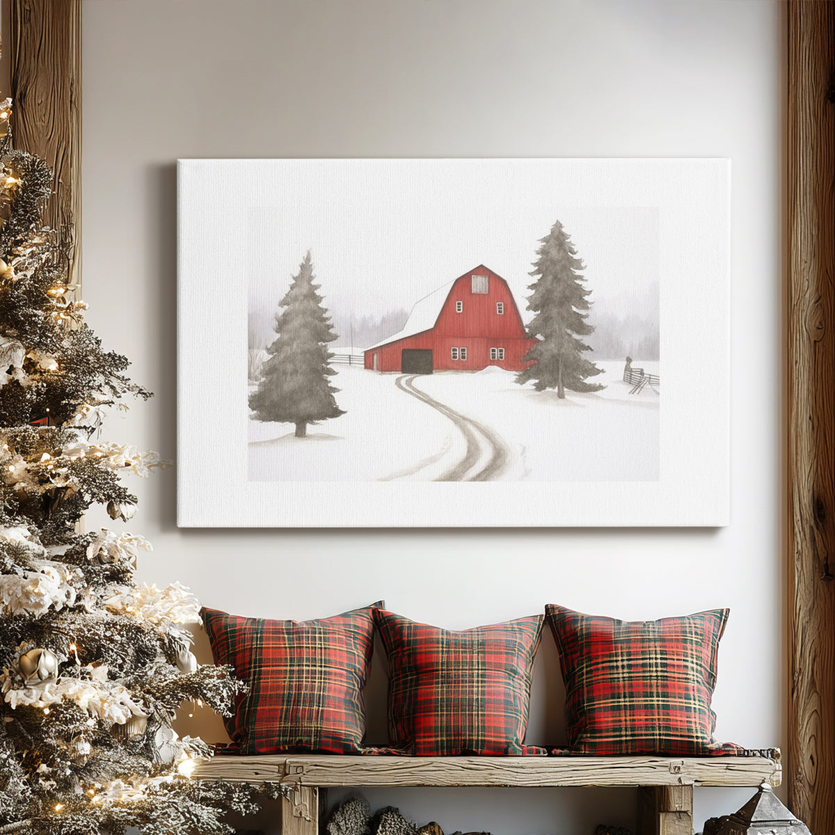 Pearled Hearth Square - Canvas Art Print