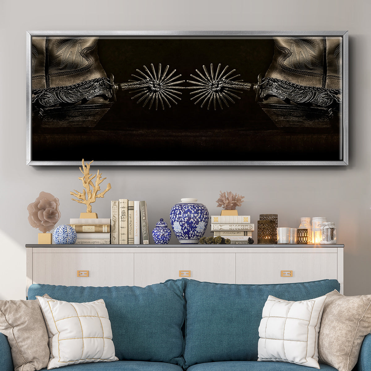 Photography Study Spurs - Floater Framed Canvas Print