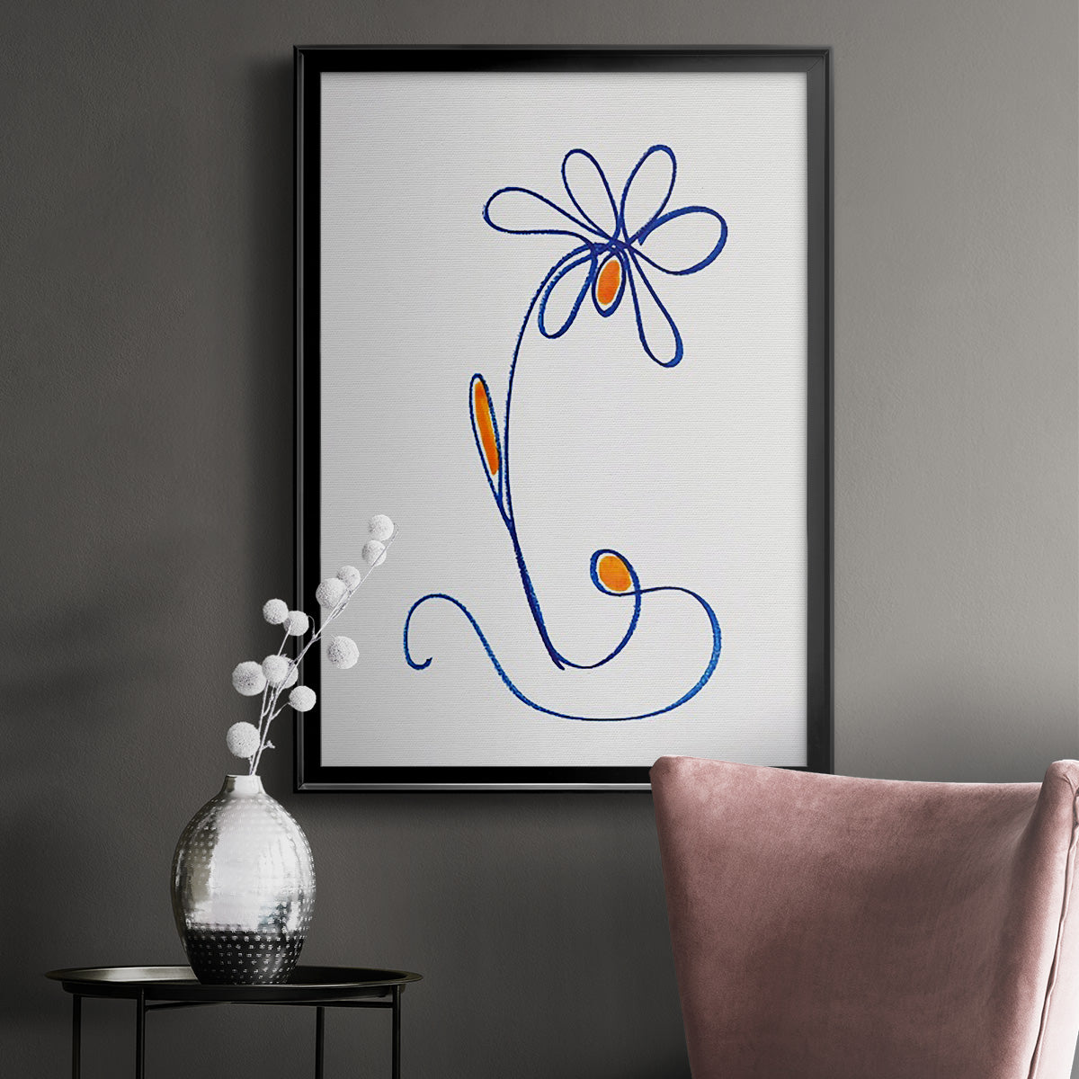 Wobbly Blooms II - Modern Framed Canvas Print