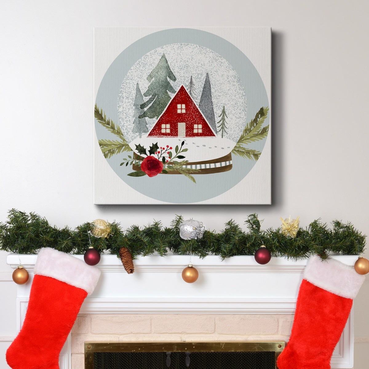 Snow Globe Village Collection C-Premium Gallery Wrapped Canvas - Ready to Hang