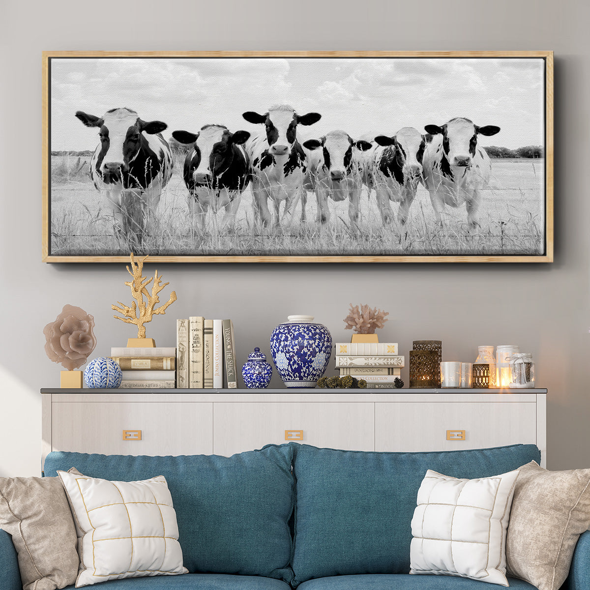 Grazing Pasture - Floater Framed Canvas Print
