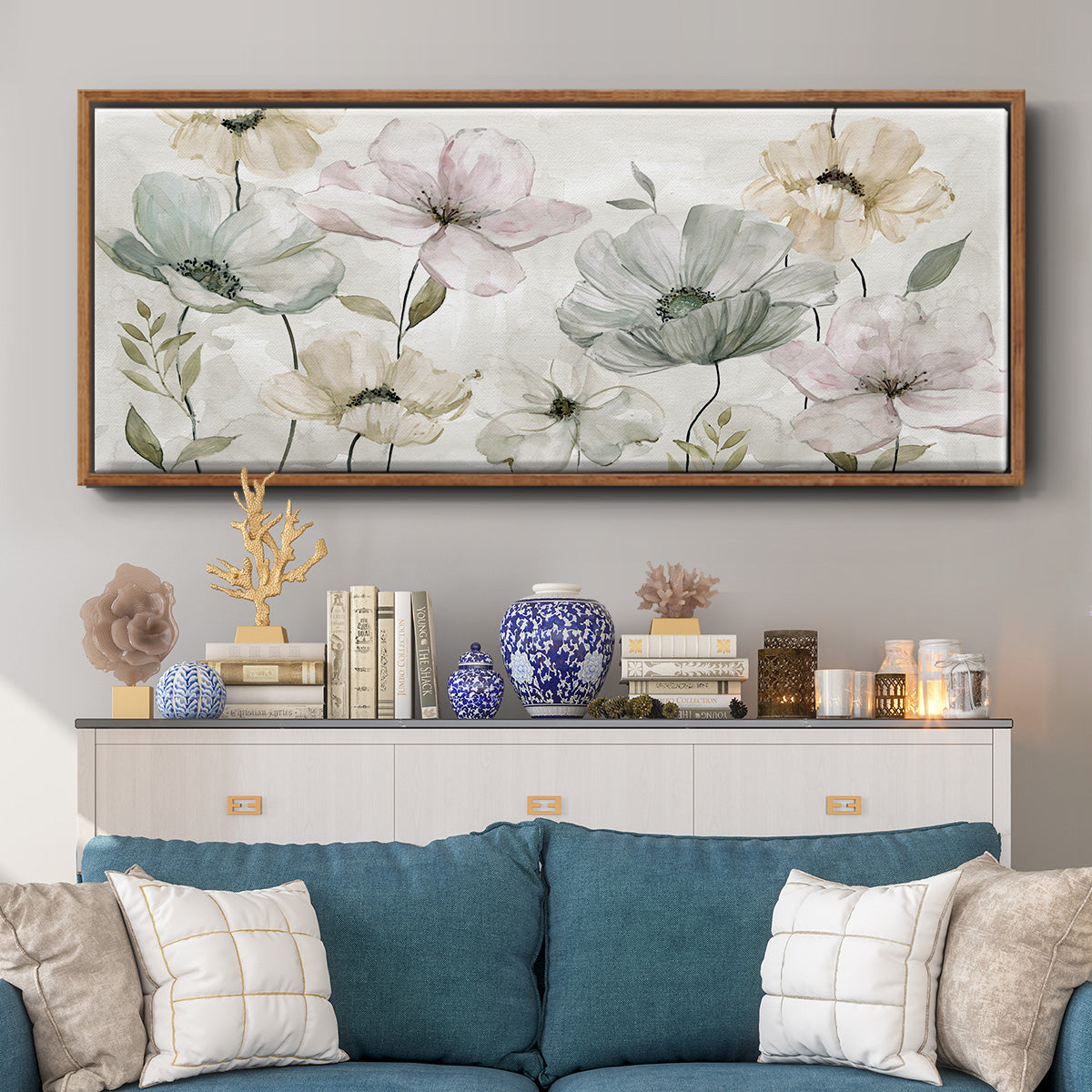 Garden Grays - Floater Framed Canvas Print