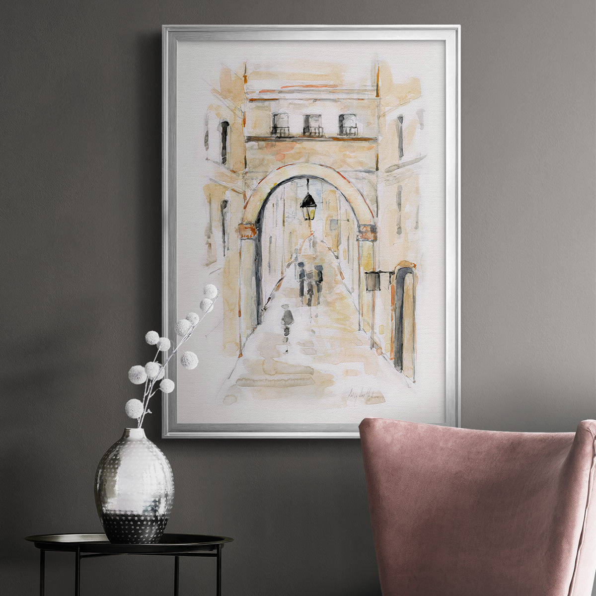 Venice Market Day I - Modern Framed Canvas Print