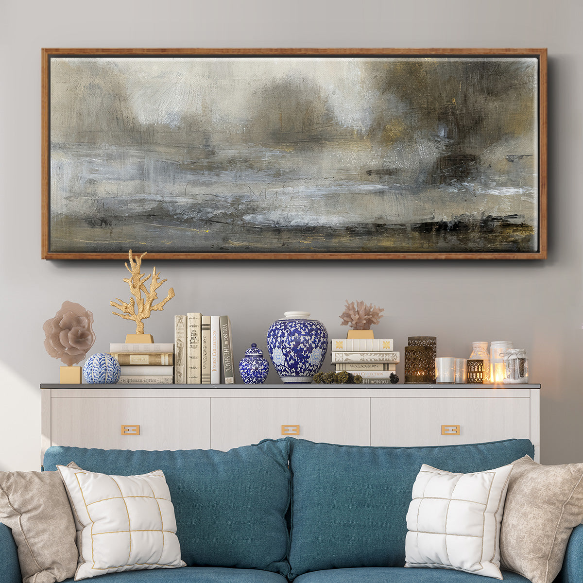 Gilt Landscape I - Floater Framed Canvas Print
