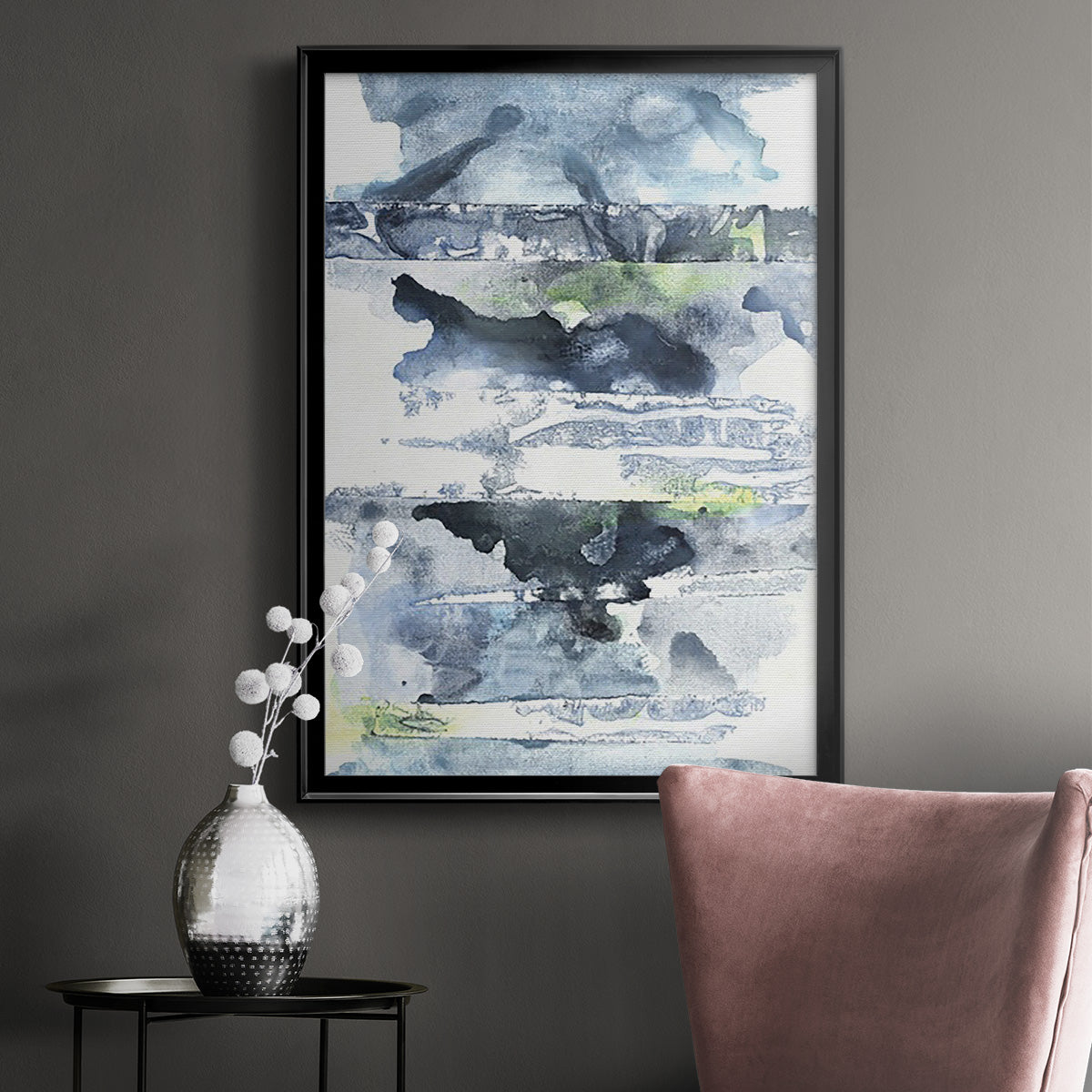 Blue Memories II - Modern Framed Canvas Print