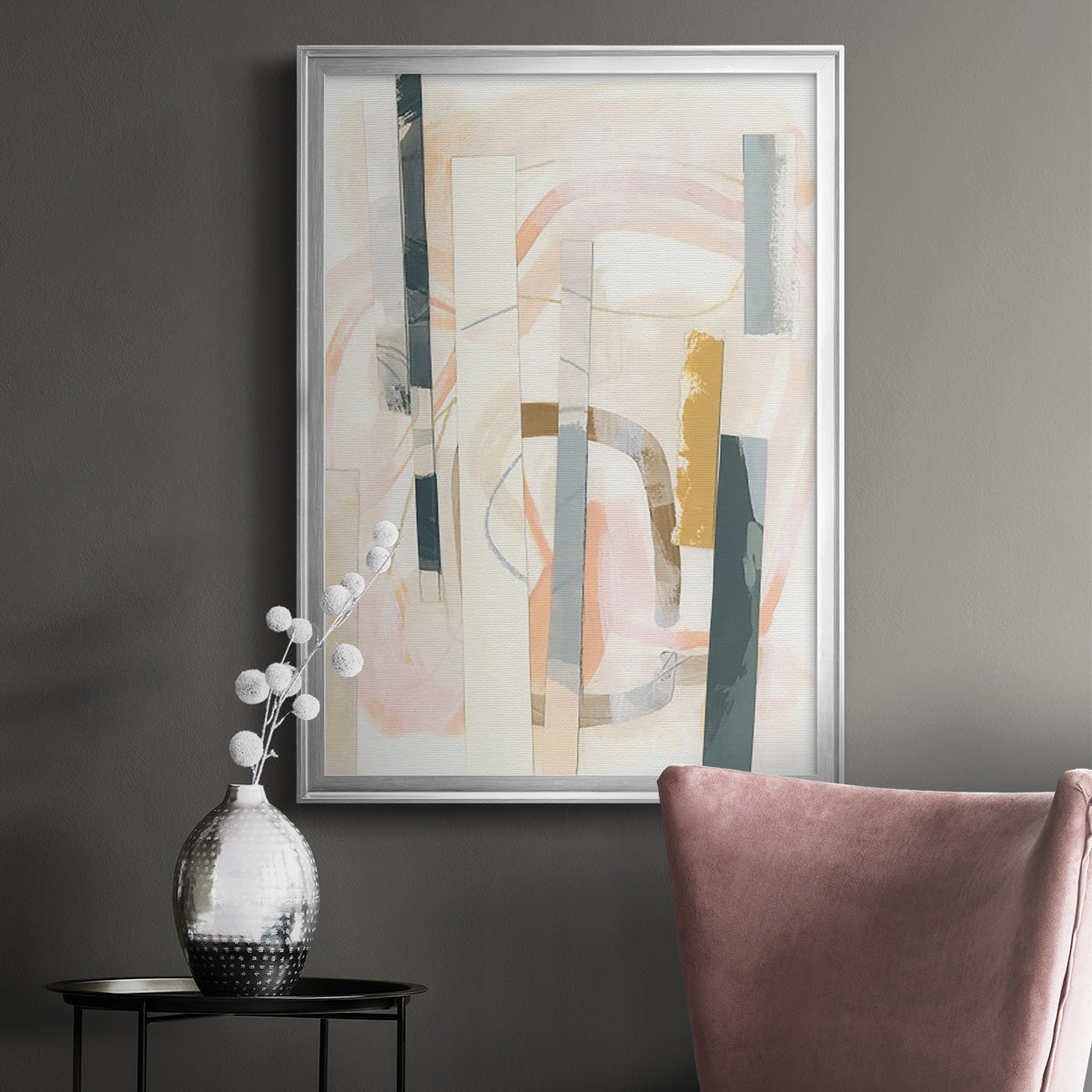 Melon Litmus III - Modern Framed Canvas Print