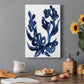 Indigo Brush Blooms I Premium Gallery Wrapped Canvas - Ready to Hang