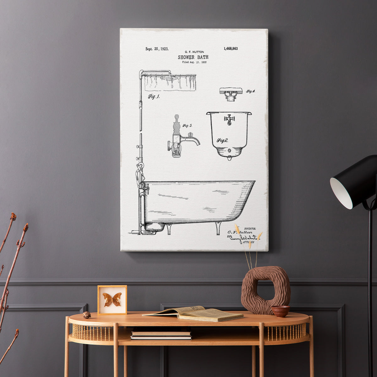 Vintage Bath I - Canvas Art Print