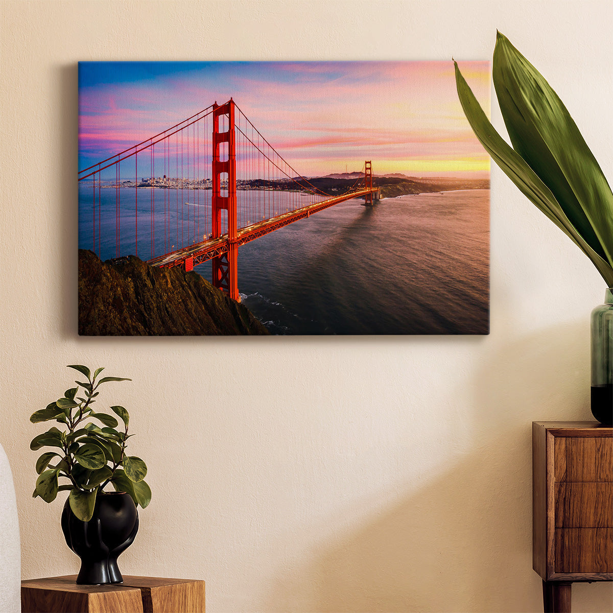 The Golden Gate Bridge at Sunset - Canvas Art Print