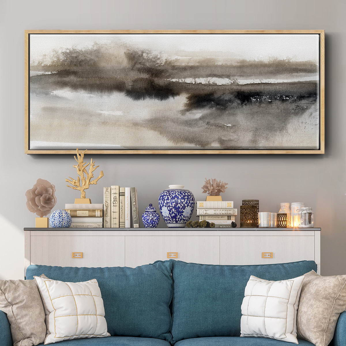 Serenity Lake - Floater Framed Canvas Print