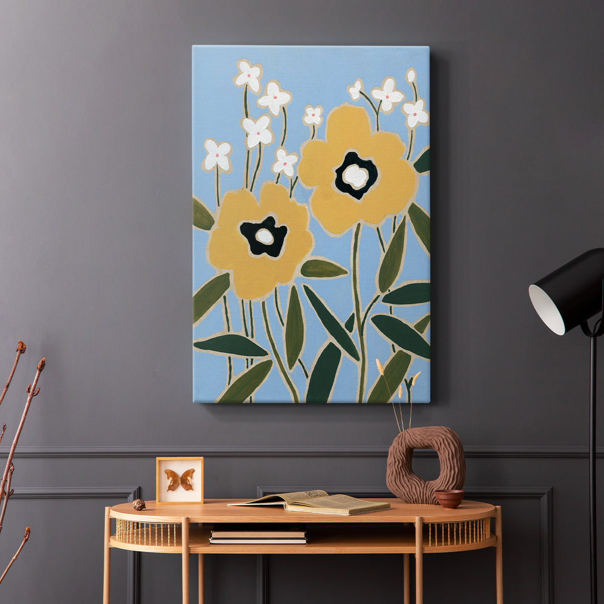 Woodblock Floral II - Canvas Art Print
