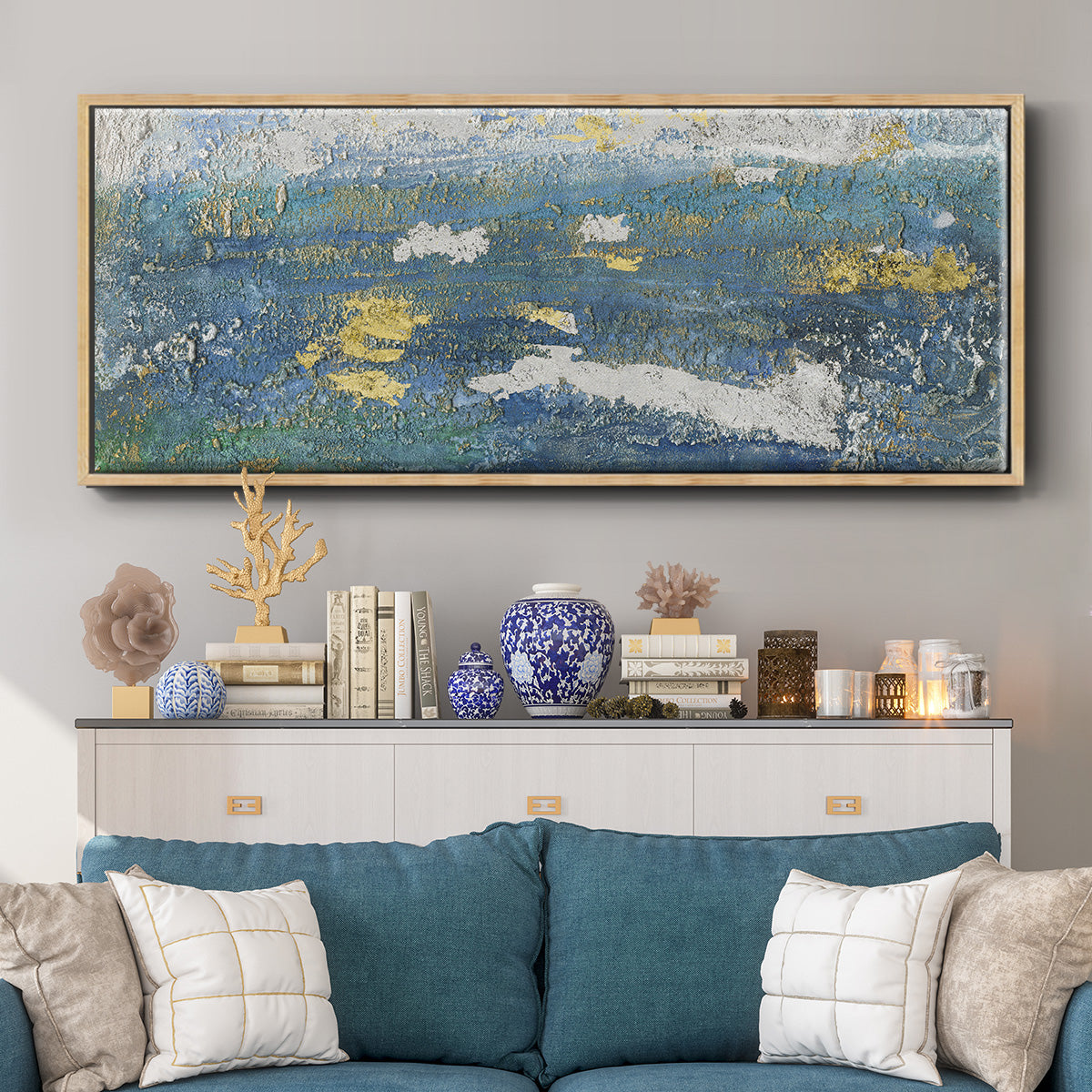 Sparkling Sea II - Floater Framed Canvas Print