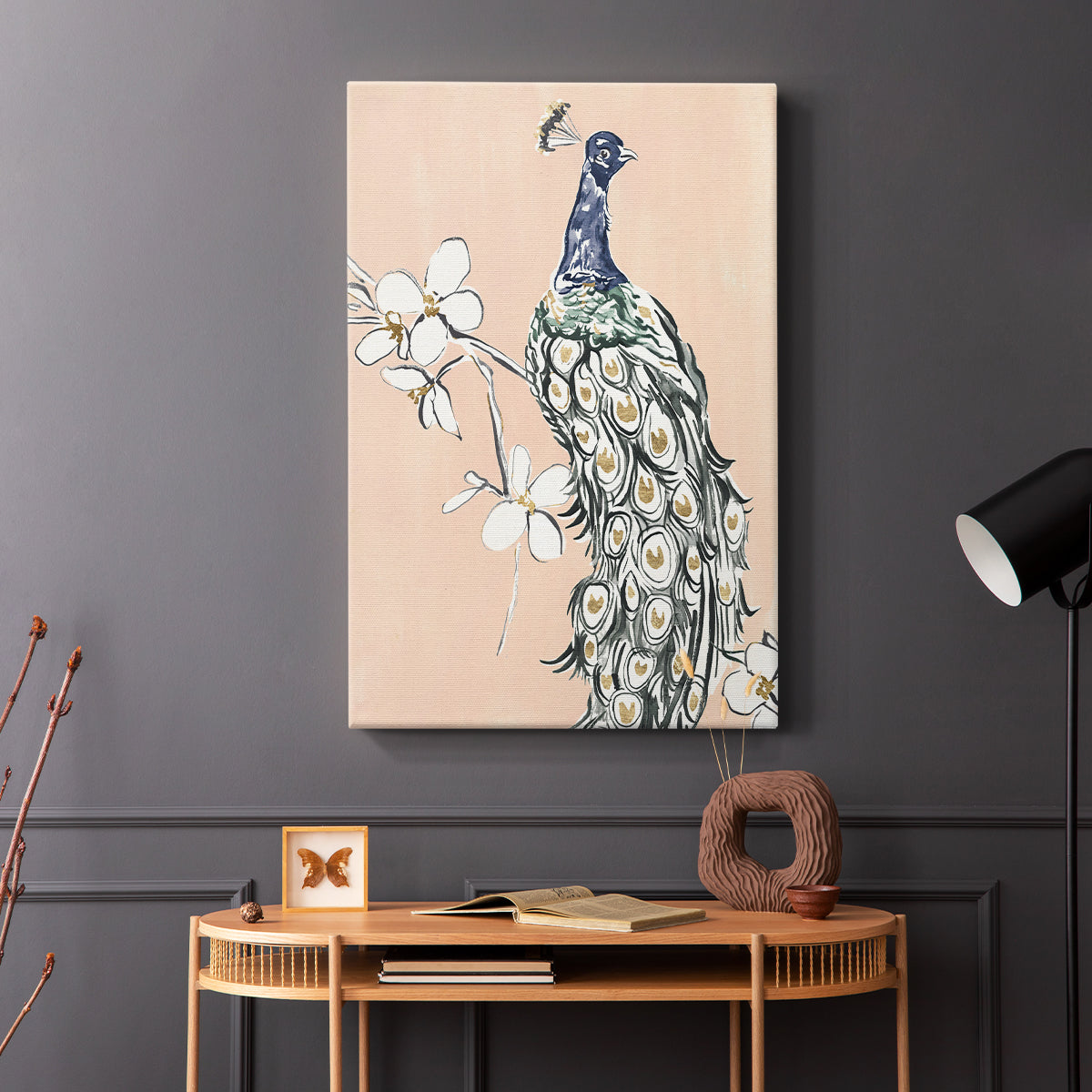 Peacock in Gold III - Canvas Art Print
