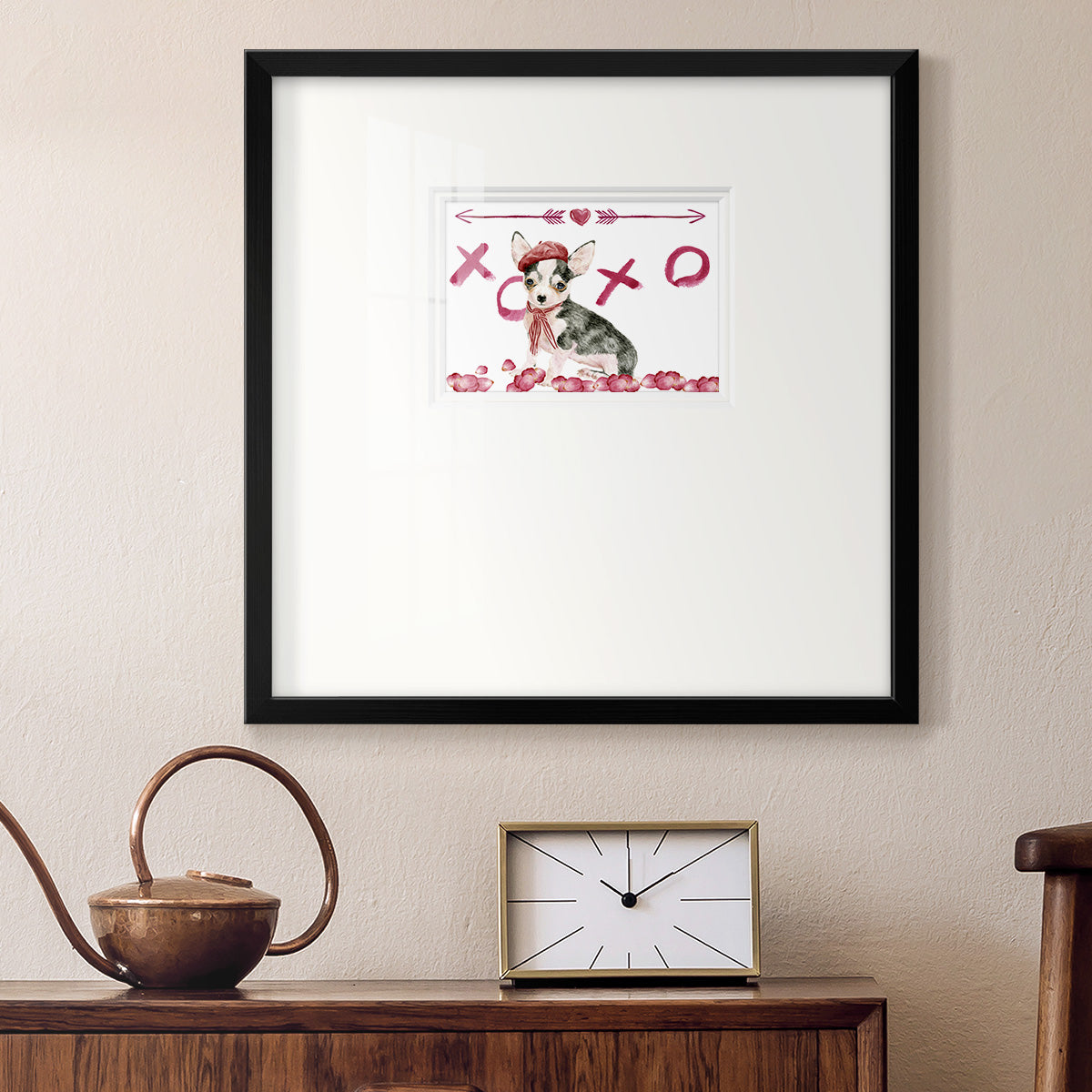 Puppy Valentine Collection A Premium Framed Print Double Matboard