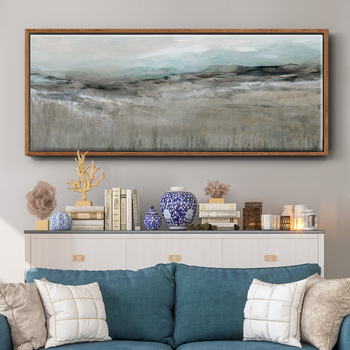 Distant Foothills - Floater Framed Canvas Print