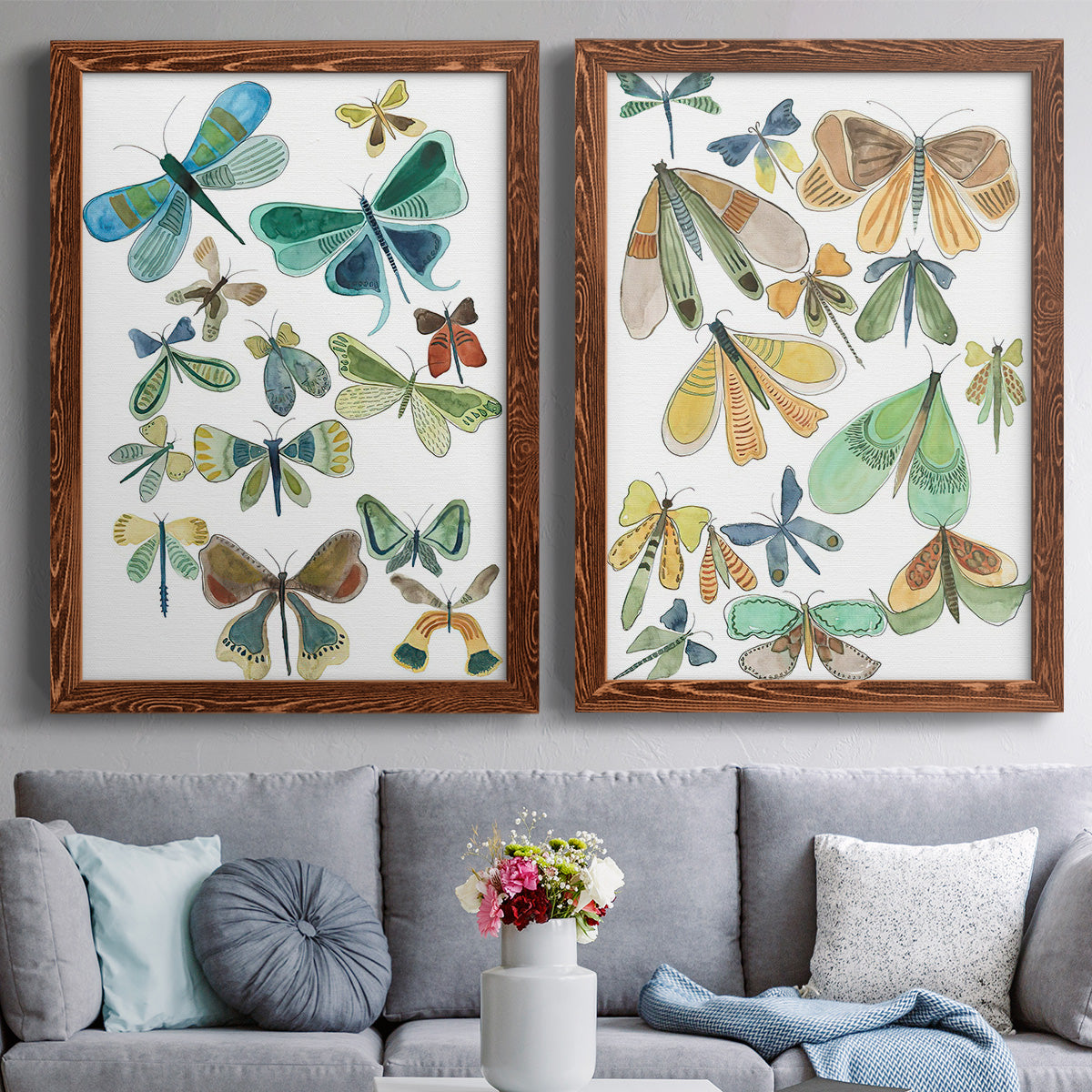 Wings Galore I - Premium Framed Canvas 2 Piece Set - Ready to Hang