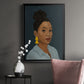 Figure in Yellow Earring - Modern Framed Canvas Print