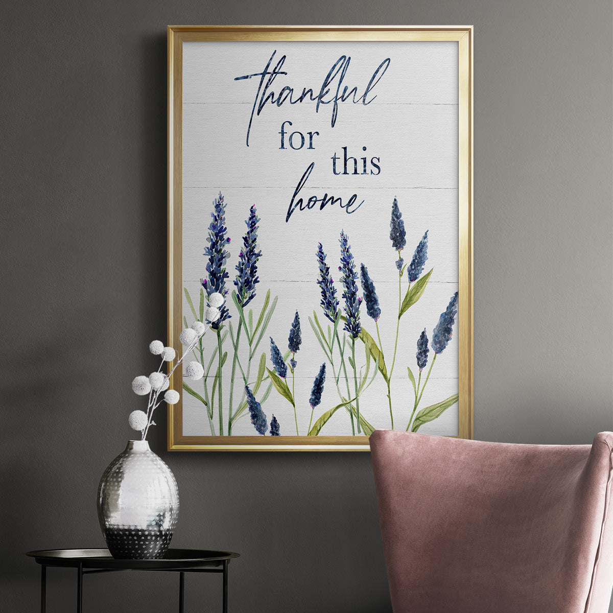 Thankful for this Home - Modern Framed Canvas Print