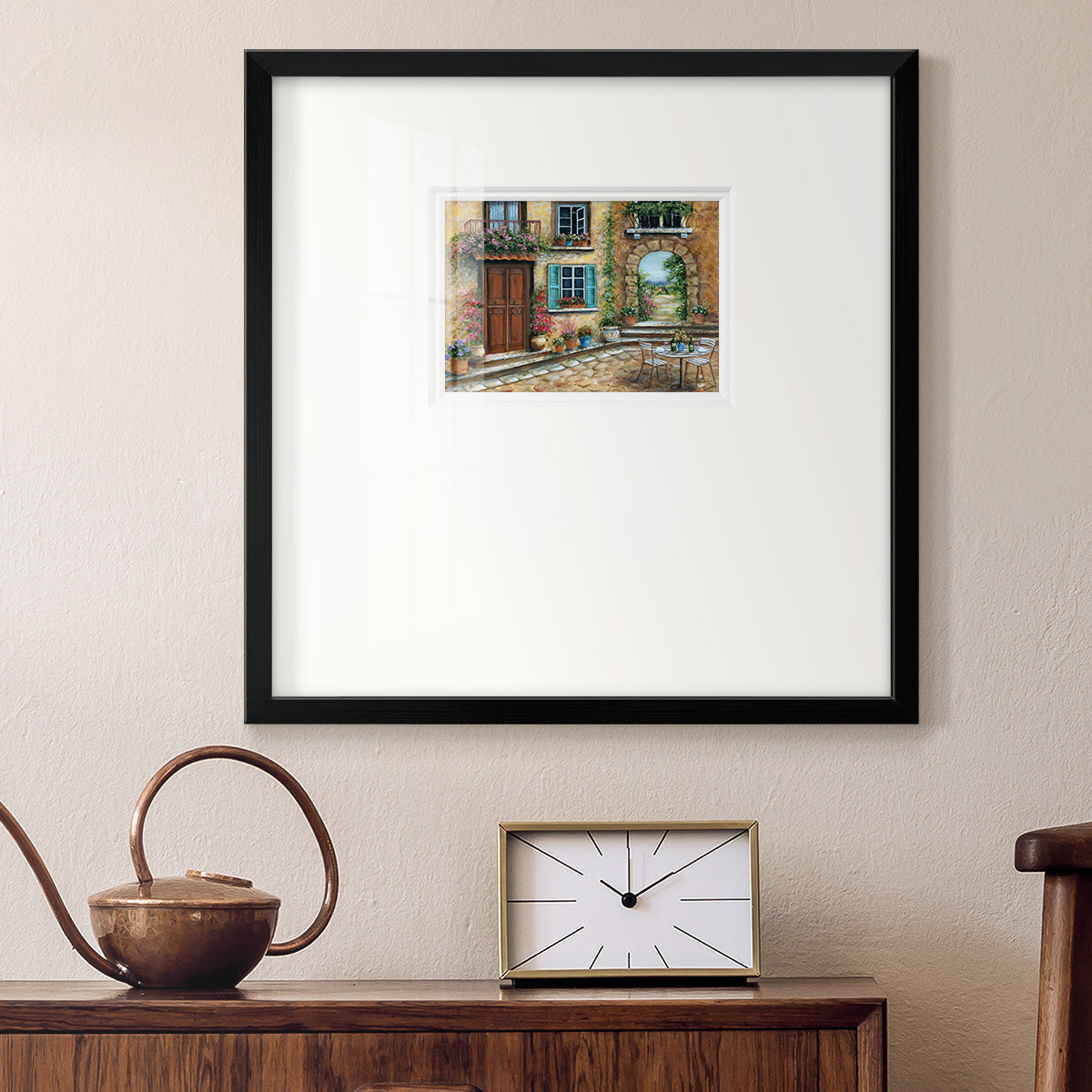 Tuscan Courtyard Premium Framed Print Double Matboard