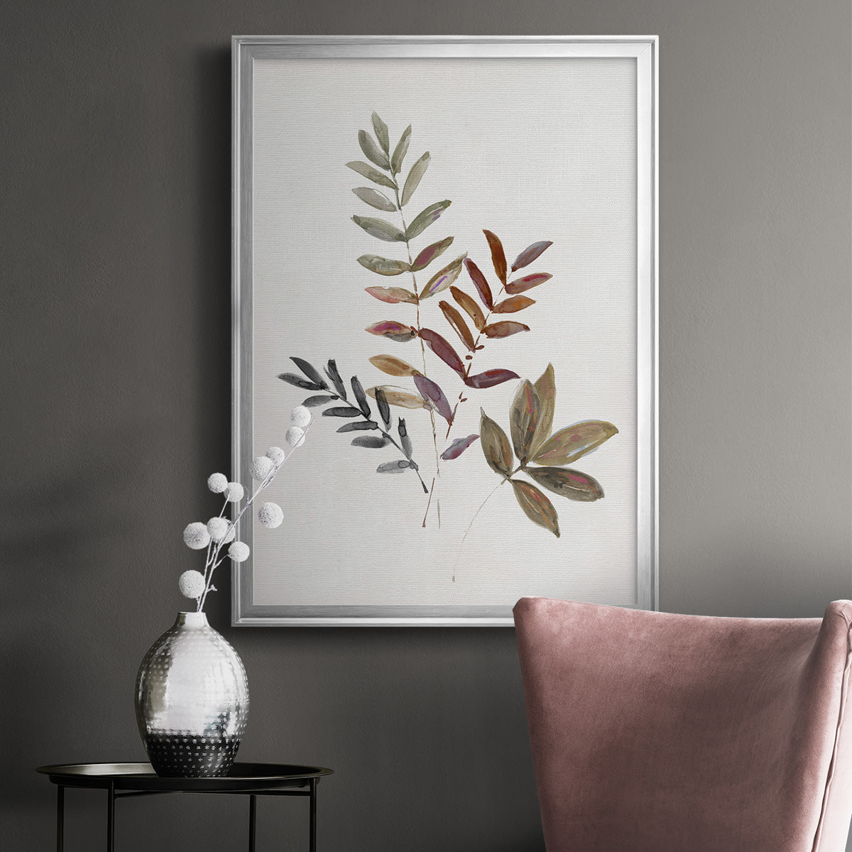 Autumn Leaves III - Modern Framed Canvas Print