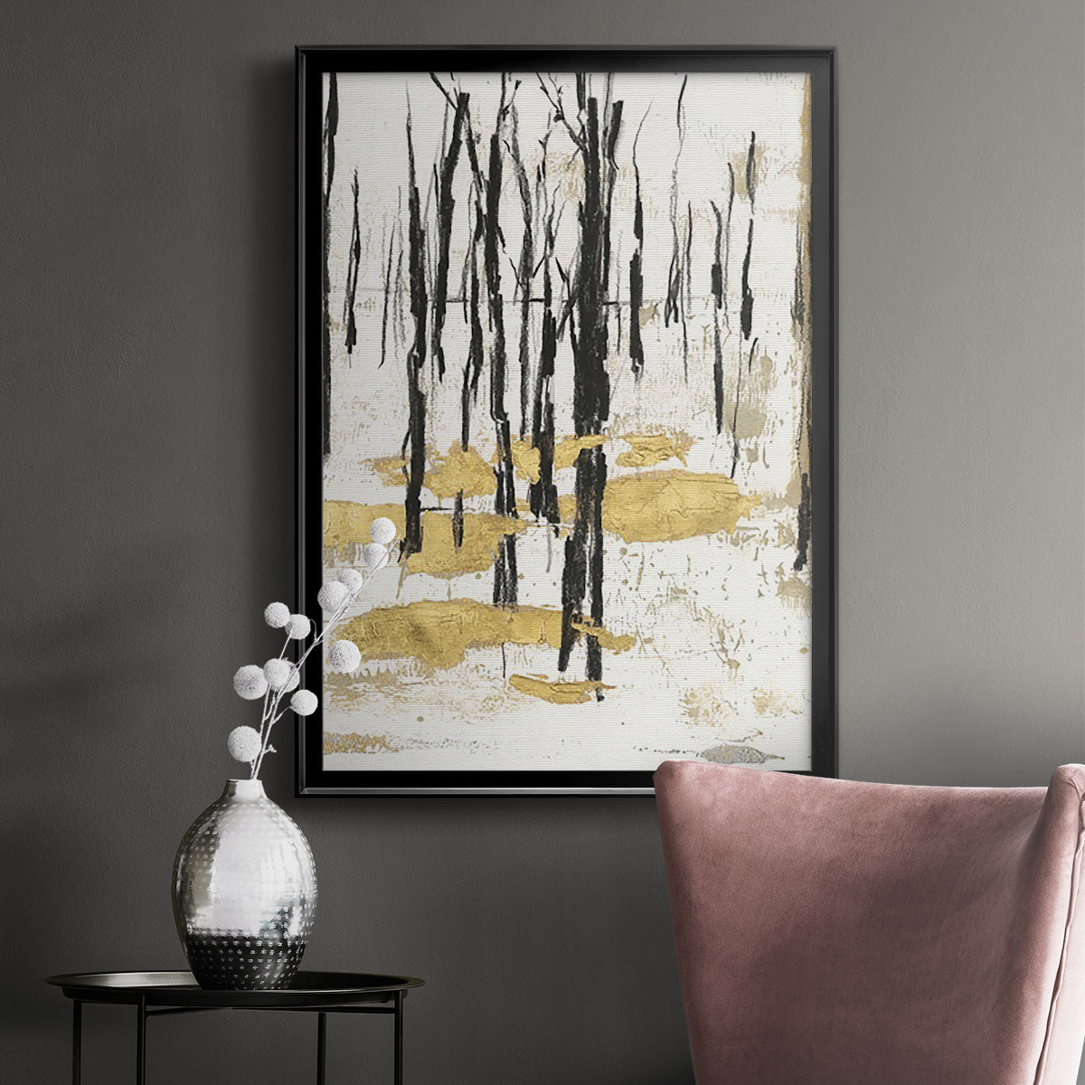 Gilded Winter I - Modern Framed Canvas Print