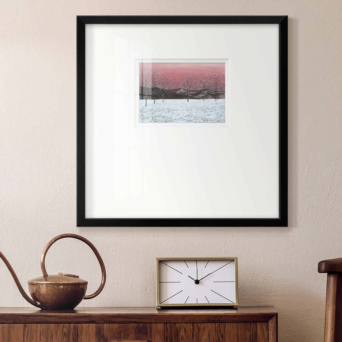 Sunset Snowfall I Premium Framed Print Double Matboard