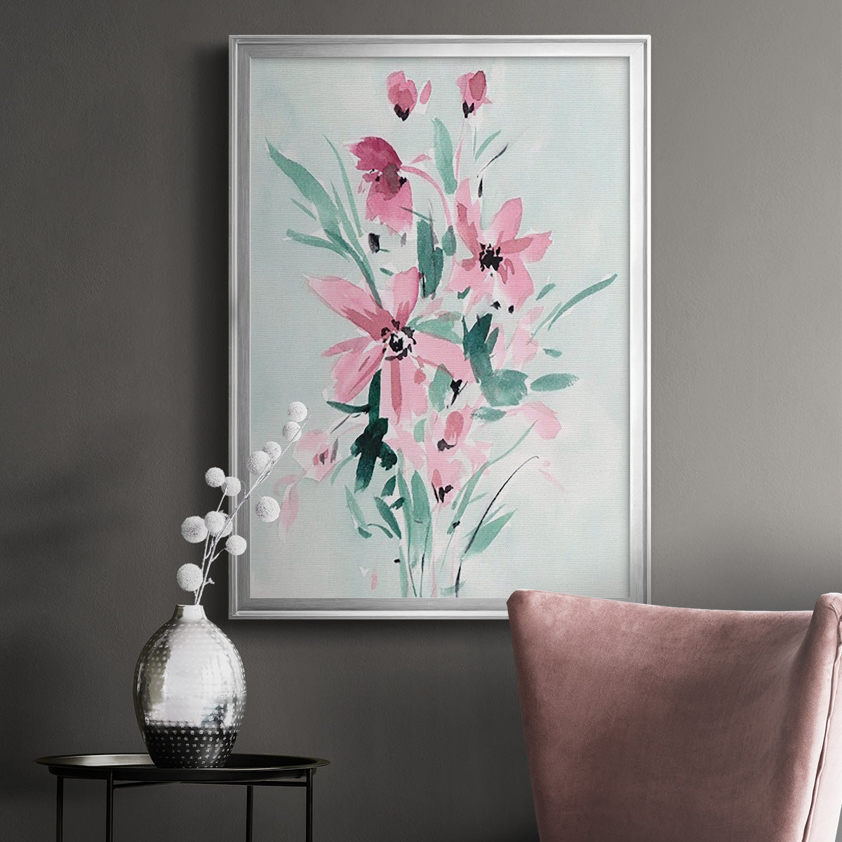 Posy Blooms II - Modern Framed Canvas Print