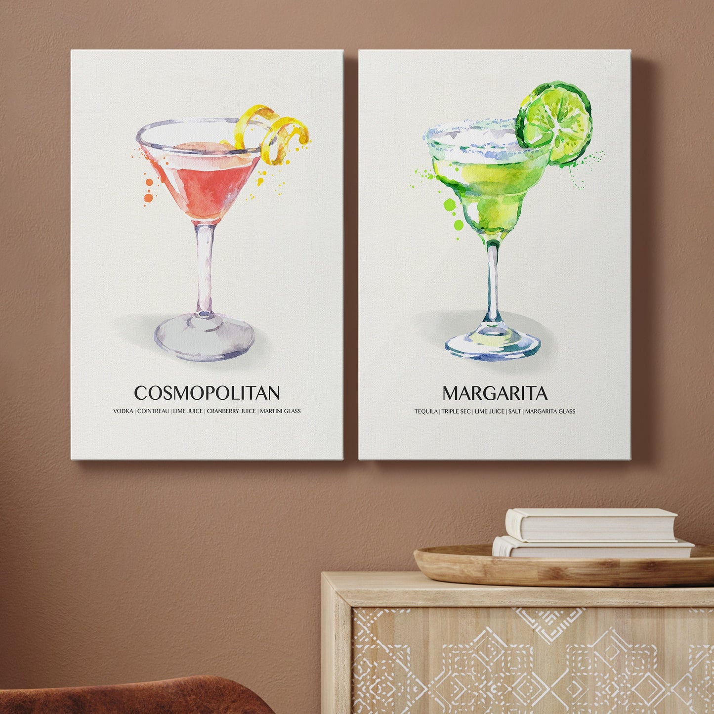 Cosmopolitan Premium Gallery Wrapped Canvas - Ready to Hang - Set of 2 - 8 x 12 Each