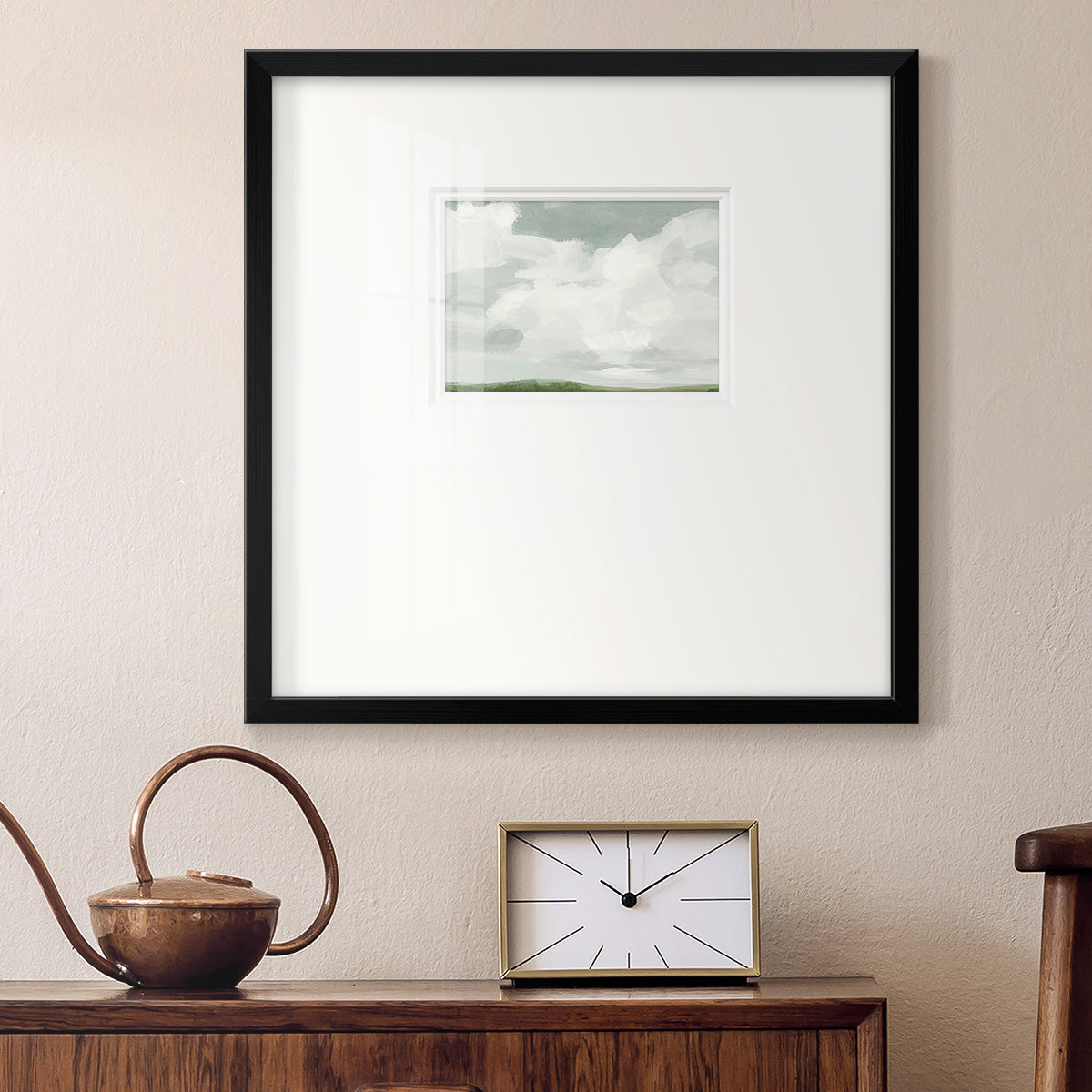 Gray Stone Sky I Premium Framed Print Double Matboard