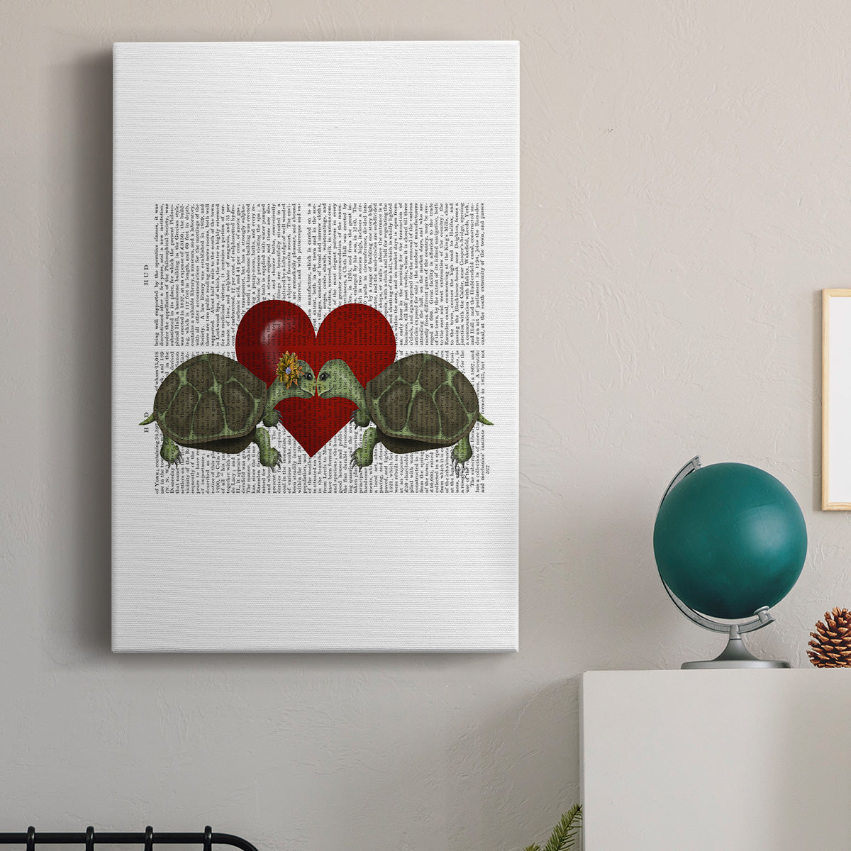 Turtle Kiss Premium Gallery Wrapped Canvas - Ready to Hang