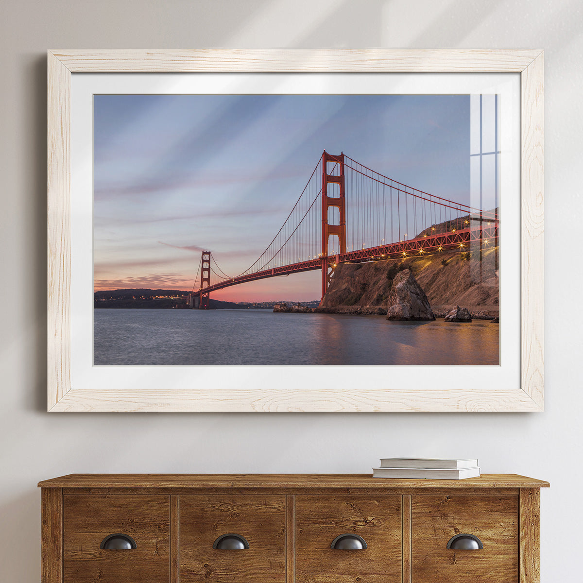 Golden Gate Span - Barnwood Framed Art Print