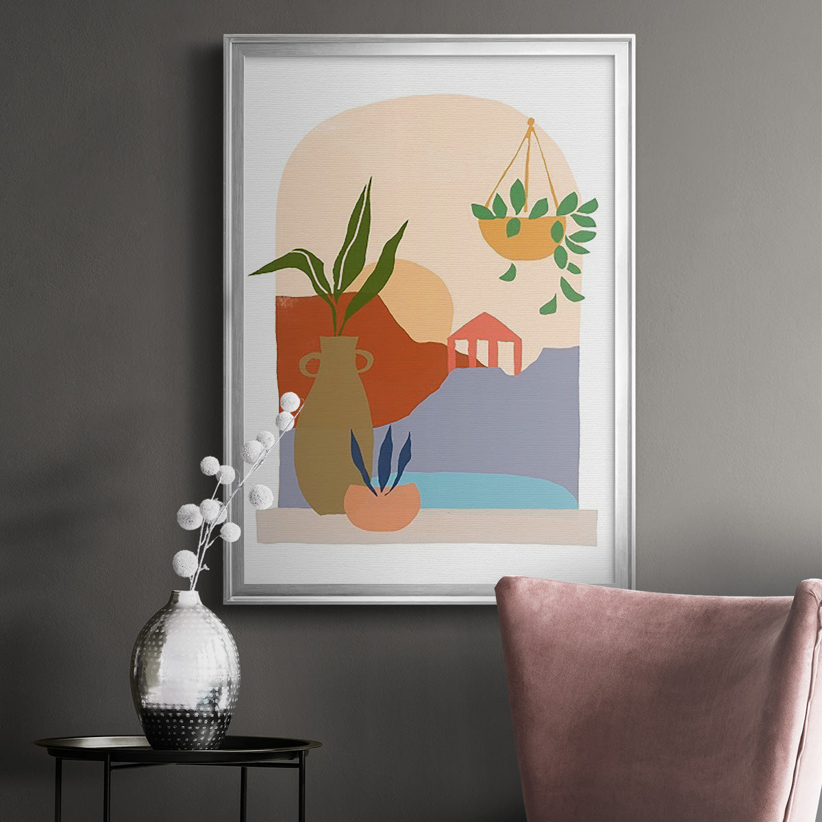 Paper Scene II - Modern Framed Canvas Print